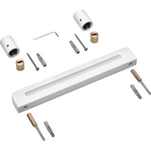 Ottofond Wandhalterung für Badewanne Free-Gate, weiß, mit Zubehör wie Schrauben und Dübel.