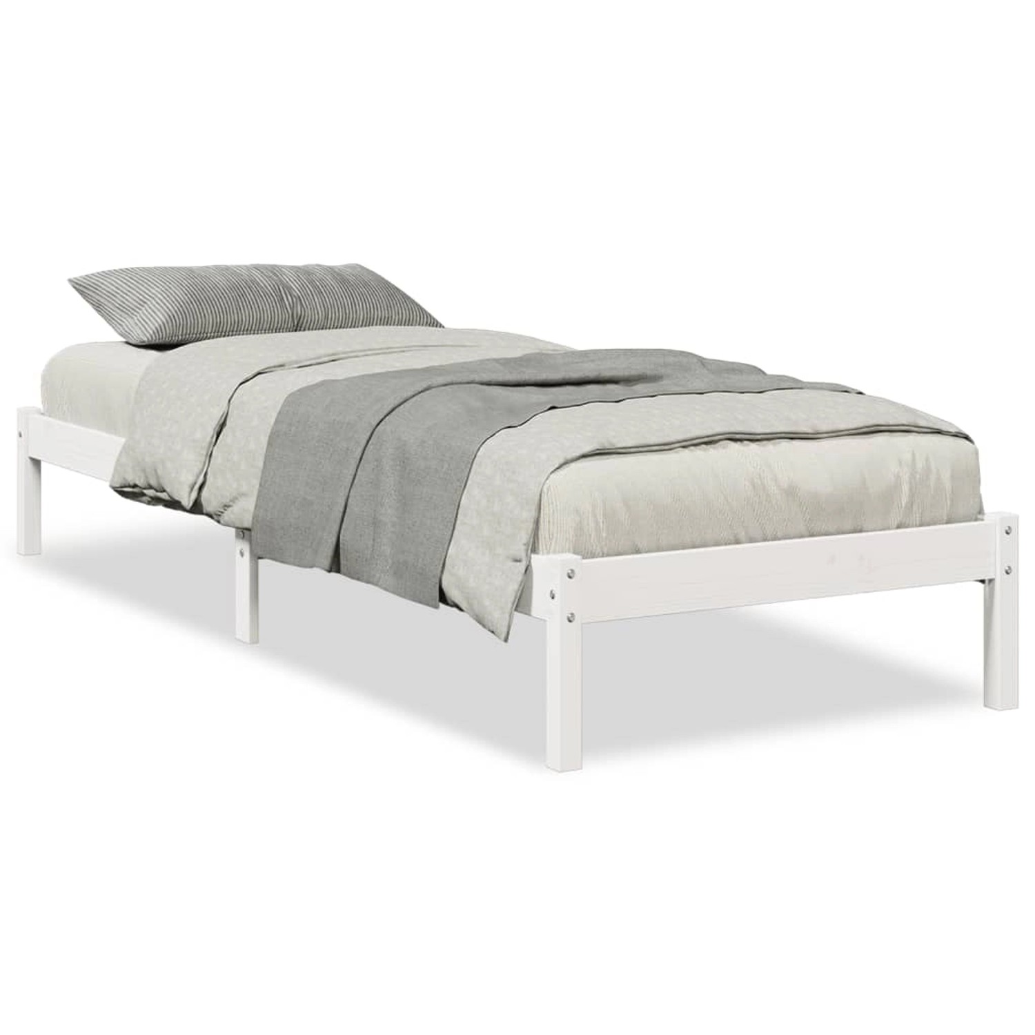 vidaXL Massivholzbett Extra Lang ohne Matratze Weiß 100x220 Kieferholz 8524 günstig online kaufen