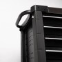 Detailaufnahme: Schwarzer Mephisto Werkzeugwagen mit 9 Schubladen und Lochrasterwand.