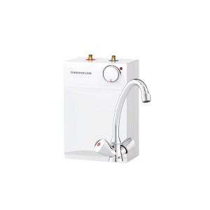 Thermoflow Untertischspeicher 5L mit Armatur QMIX12, Warmwasserspeicher Set für Spüle.