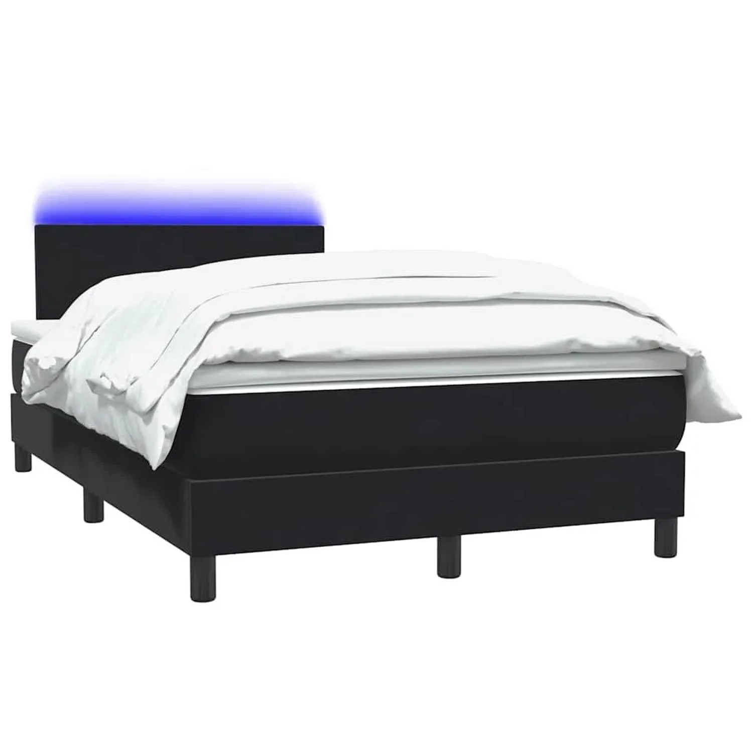 vidaXL Boxspringbett mit Matratze & LED Schwarz 120x210 cm Samt 3316685 günstig online kaufen