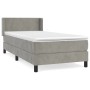Hellgraues vidaXL Boxspringbett 90x190 cm mit Matratze und Samtbezug.