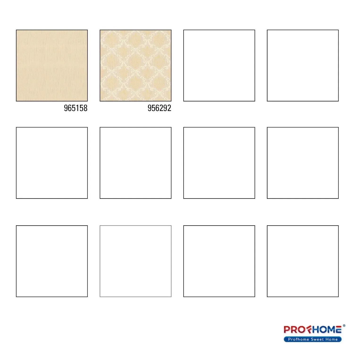 Muster der PROFHOME Uni Tapete 965158-GU in Gelb/Elfenbein, Textiloptik.