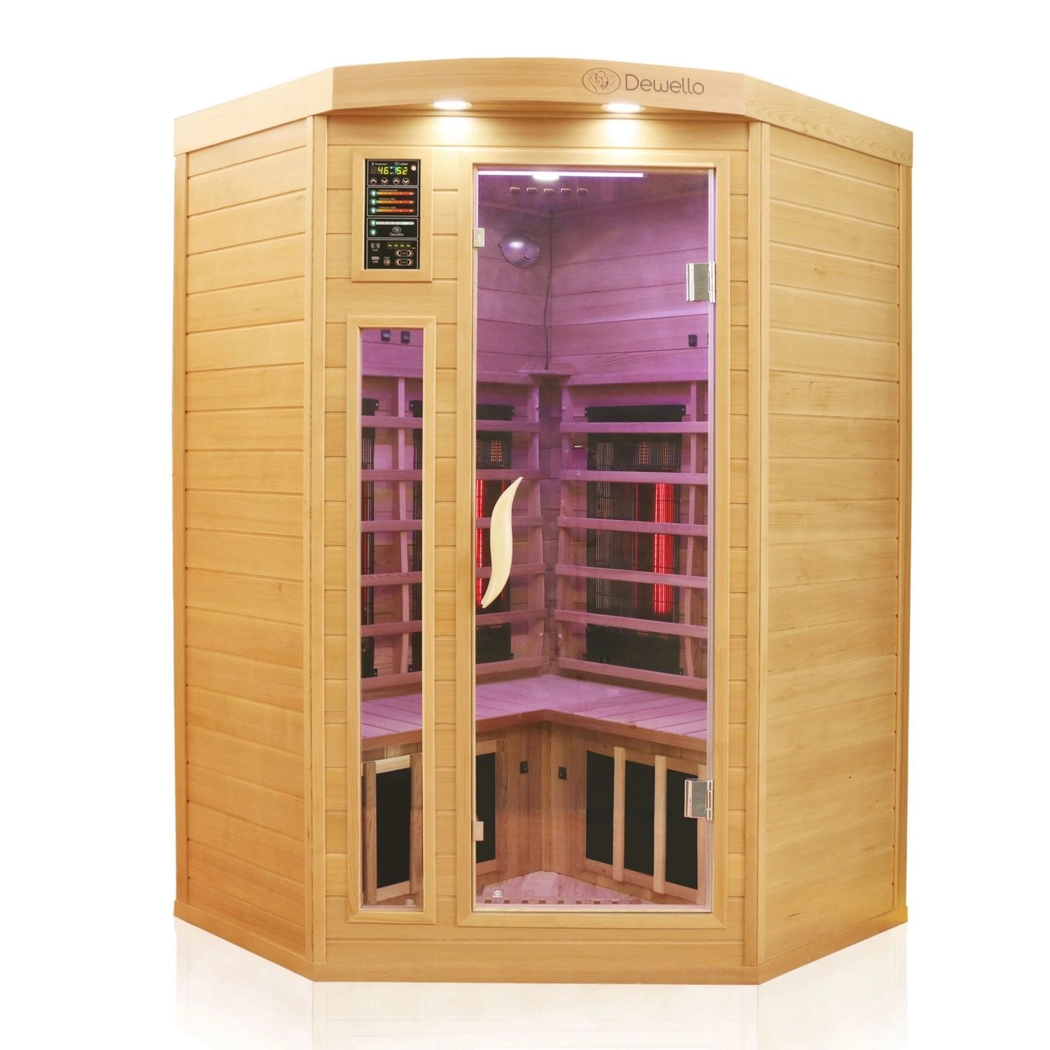 Dewello Infrarotkabine Sauna Lakefield Pro 140cm x 140cm 2 Personen Vollspe günstig online kaufen