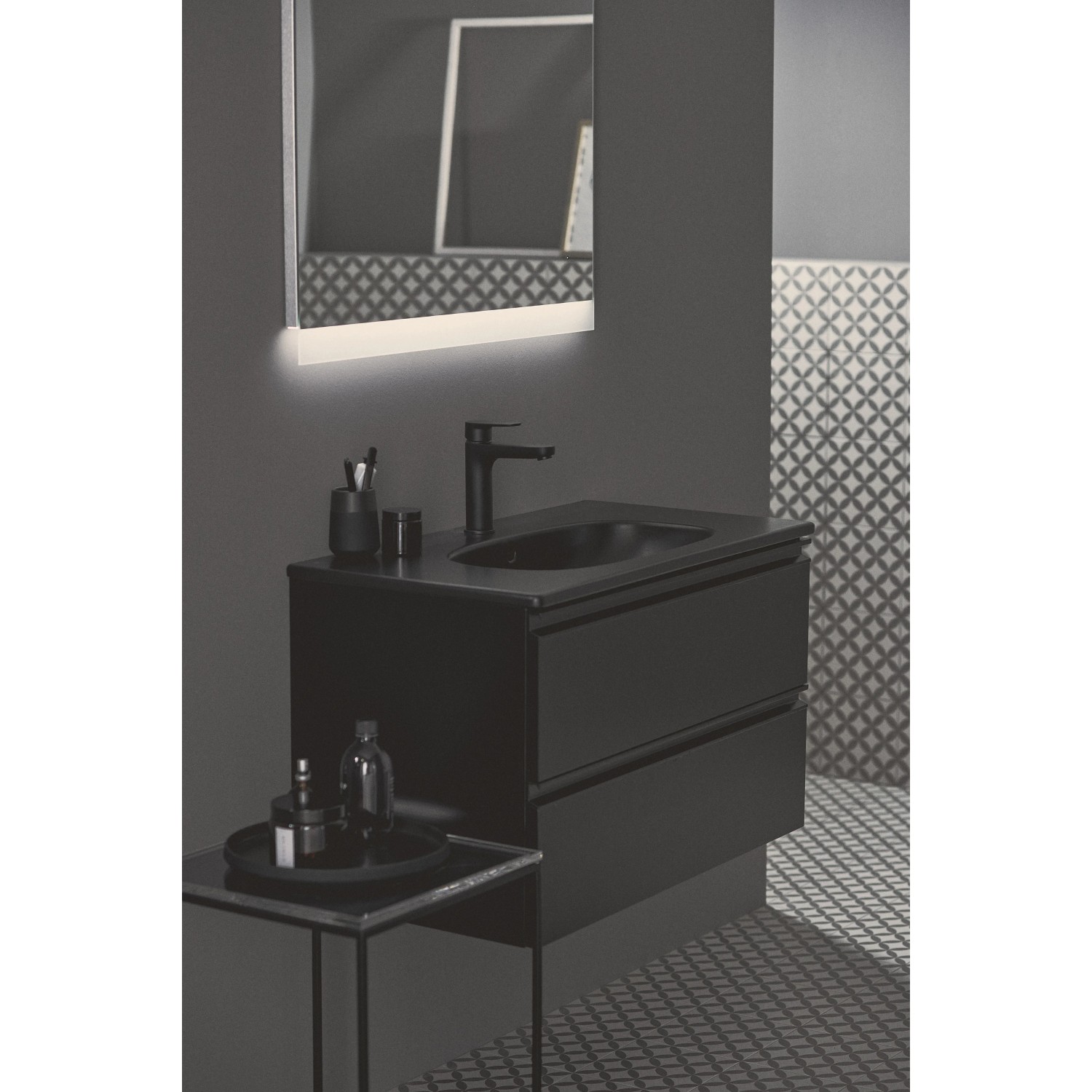 Ideal Standard Cerafine O Waschtischarmatur in Schwarz, H120, ohne Ablaufgarnitur.