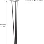 Wagner Möbelbein Hairpin, 860 mm, schwarz matt, aus Stahl für individuellen Möbelbau.