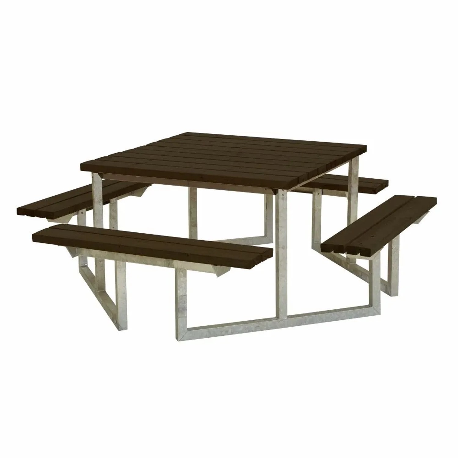 PLUS Gartenmöbel Sitzgruppe 204 cm Klappbar Schwarz Holz