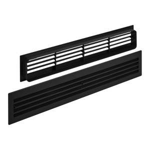 SOTECH 1 Paar Lüftungsgitter BRISE für Türen Schlitzlochung Schwarz