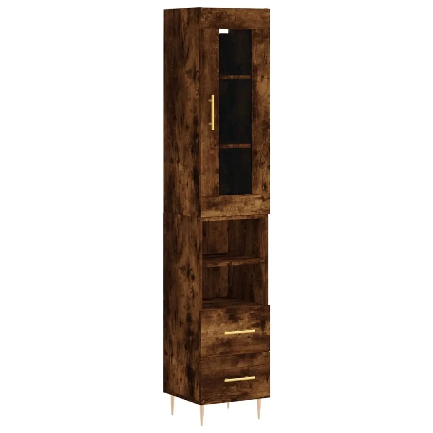 vidaXL Highboard Räuchereiche 34,5x34x180 cm Holzwerkstoff 3199294 günstig online kaufen
