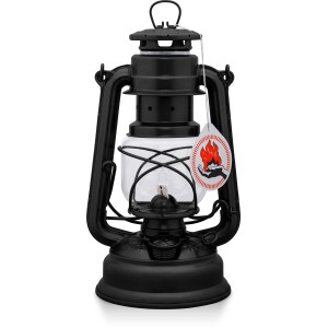 Feuerhand Sturmlaterne Baby Special, mattschwarz, für Garten & Camping.