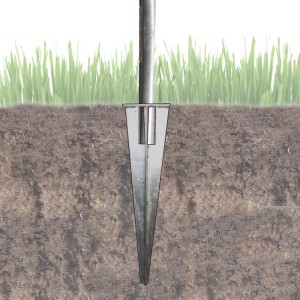TRUTZHOLM 10x Bodenhülse Durchmesser 34mm 50cm Länge Verzinkt 100x100mm