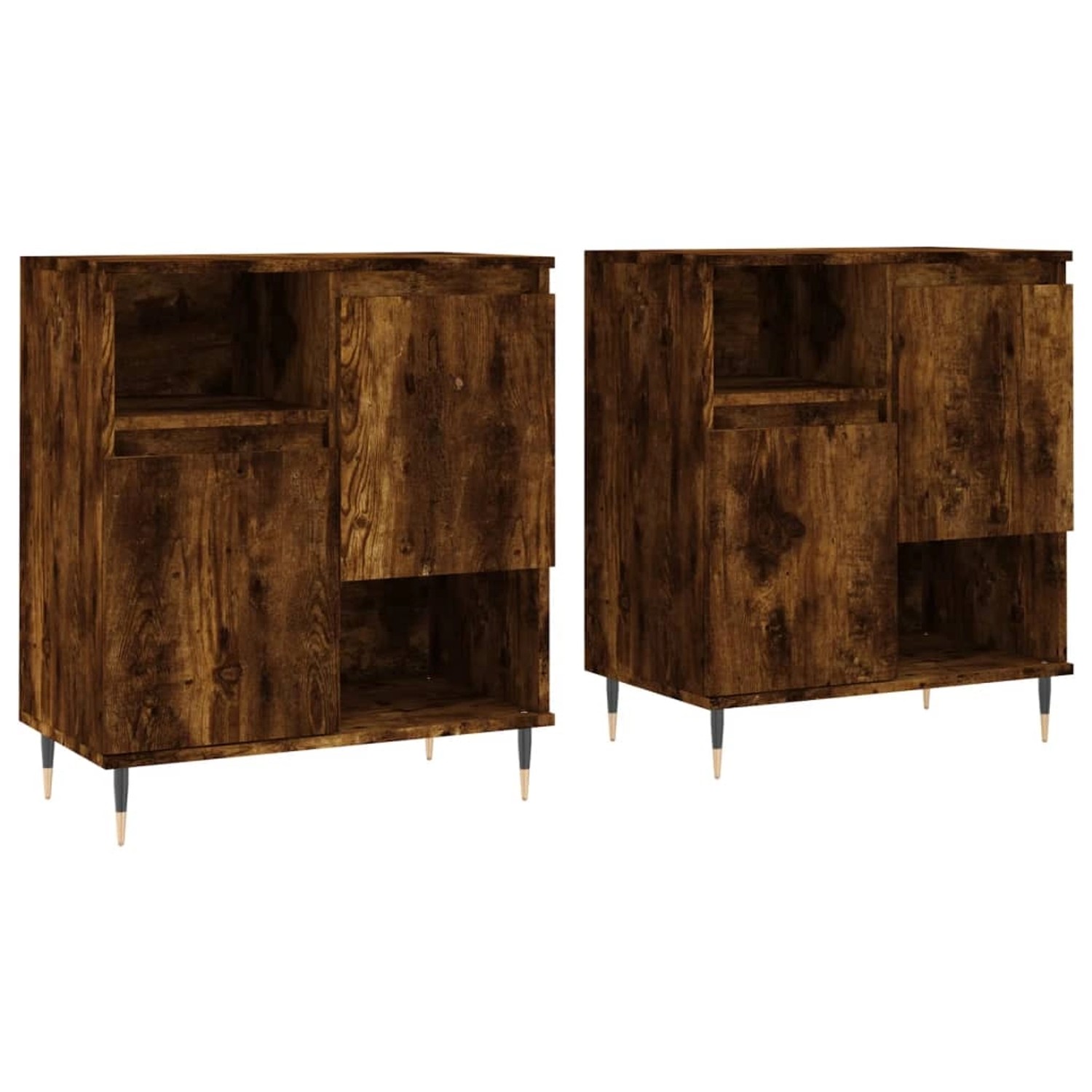 vidaXL Sideboards 2 Stk Räuchereiche Holzwerkstoff 3190122 günstig online kaufen