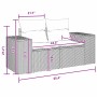 vidaXL Garten-Sofa-Set, 11-teilig, schwarz, Poly Rattan, mit Maßangaben.