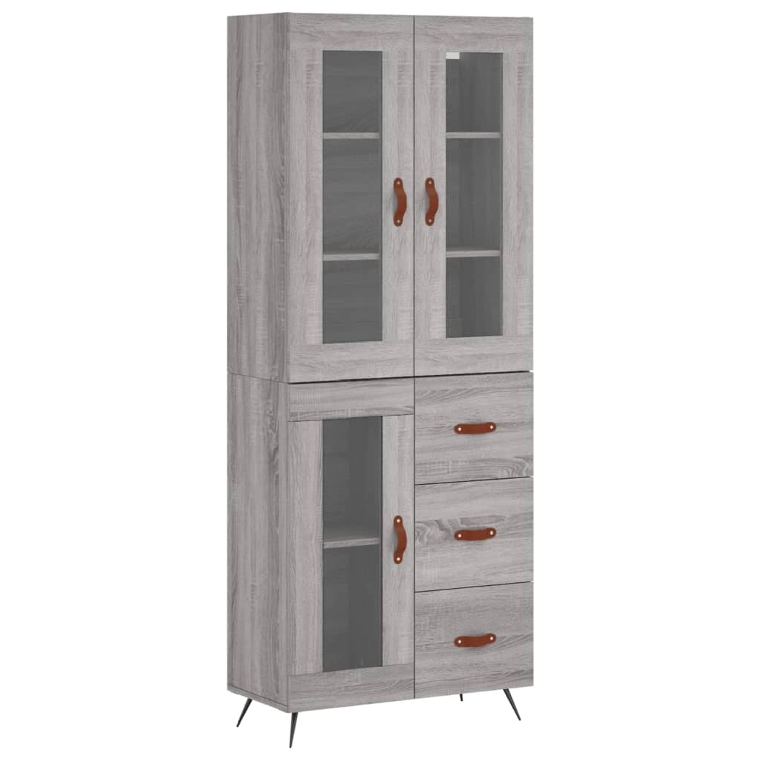 vidaXL Highboard Grau Sonoma 69,5x34x180 cm Holzwerkstoff 3198575 günstig online kaufen