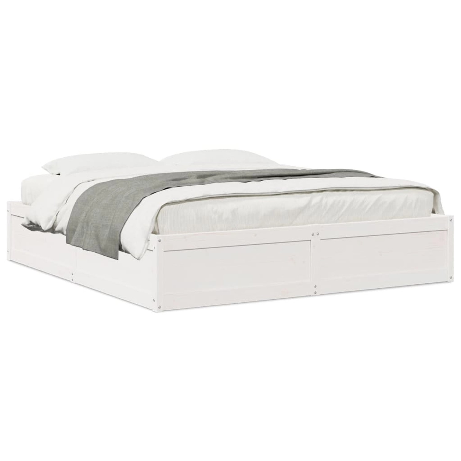 vidaXL Massivholzbett ohne Matratze Weiß 180x200 cm Kiefernholz 3282367 günstig online kaufen