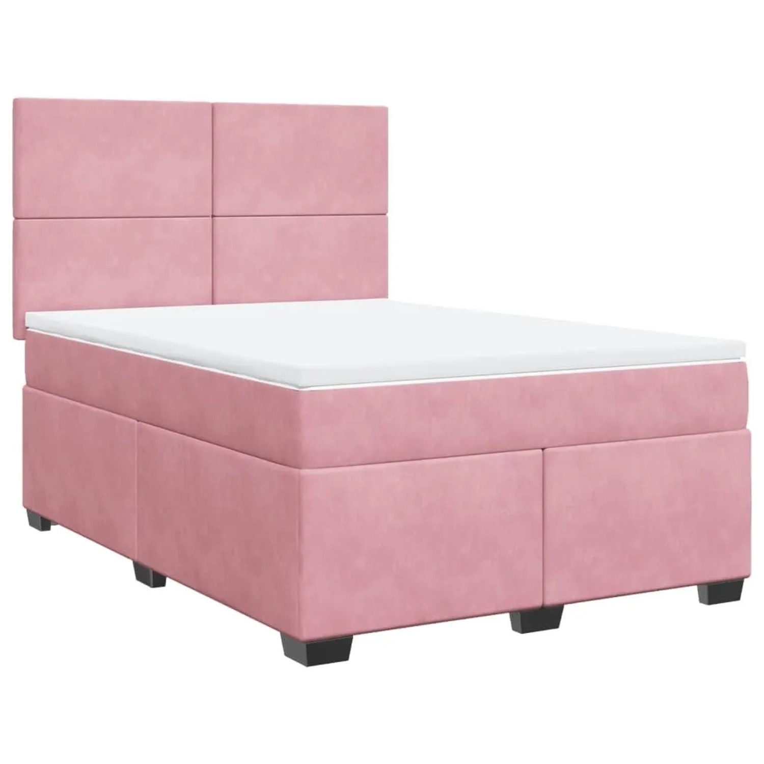 vidaXL Boxspringbett mit Matratze Rosa 140x190 cm Samt 3290905 günstig online kaufen