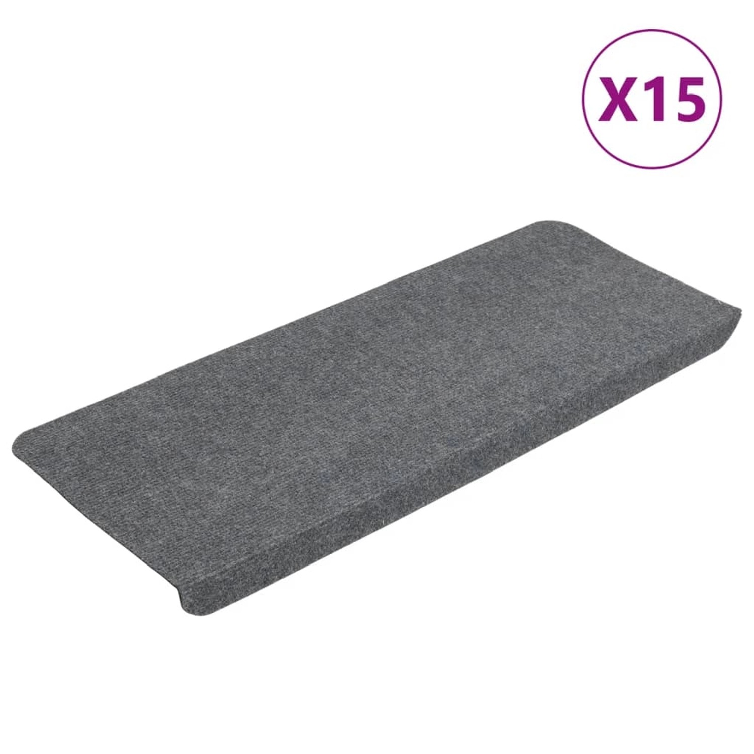 Graue VidaXL Stufenmatte, selbstklebend, 65x24,5x3,5 cm, 15er Set.