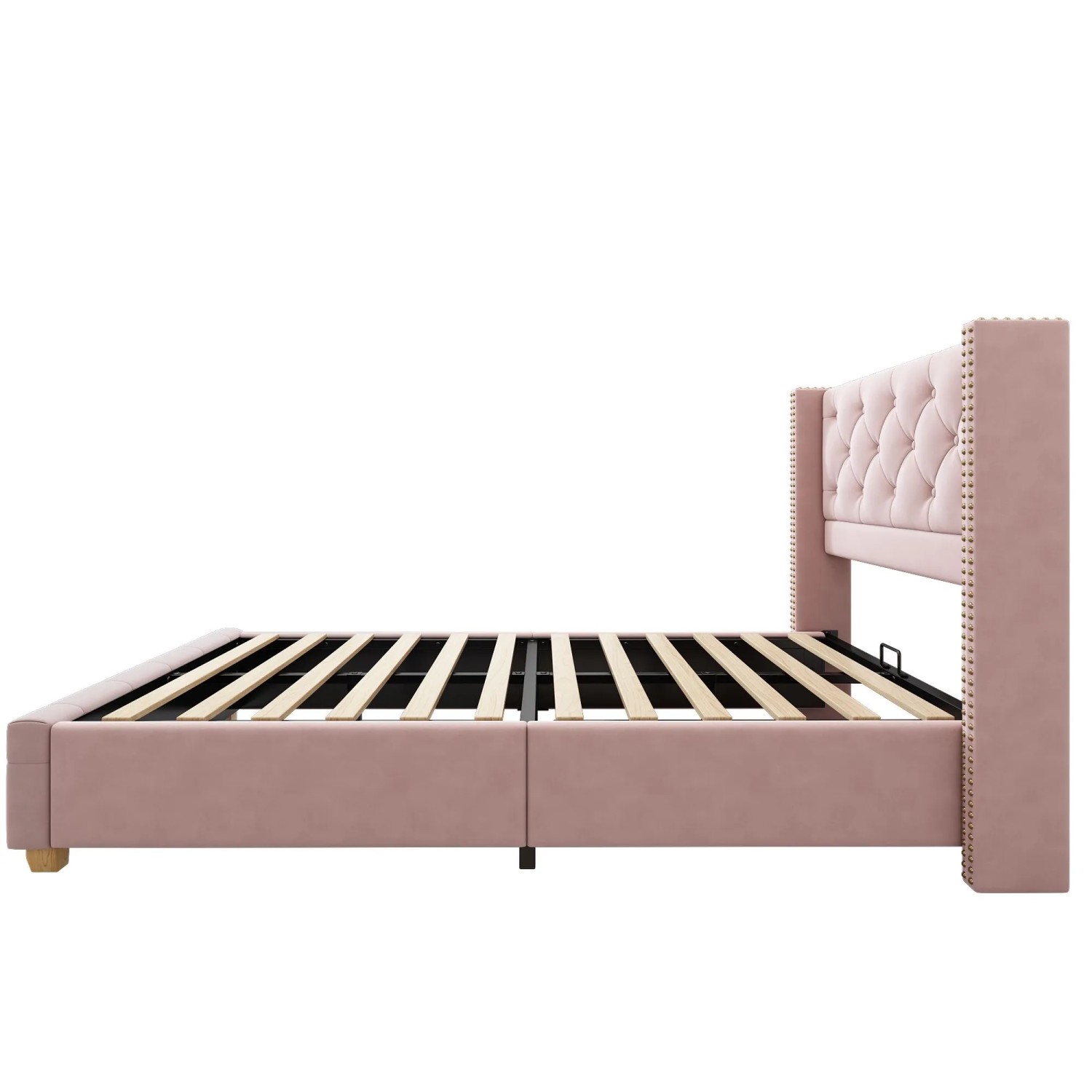 okwish Polsterbett 90×200 Einzelbett Knopfpolsterung ohne Matratze