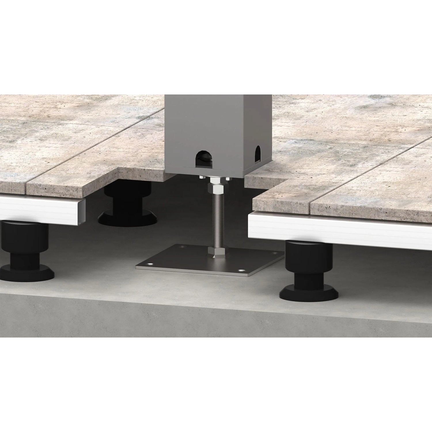 Biohort Grundplatte Höhenverstellbar für Pergola Quarzgrau-Metallic