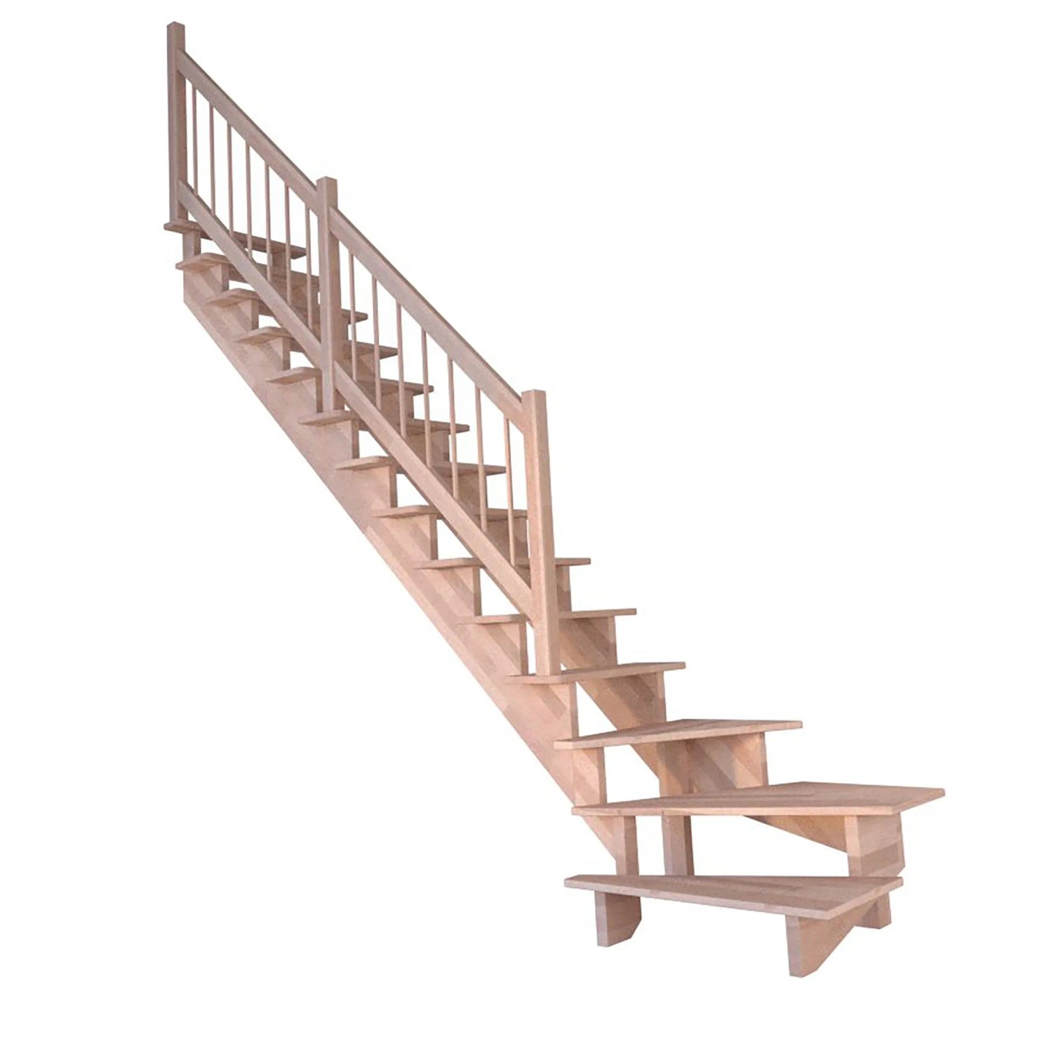 Treppe Lindos Pro Buche Gewendelt L 80 cm Holz-Design-Geländer FSC® günstig online kaufen