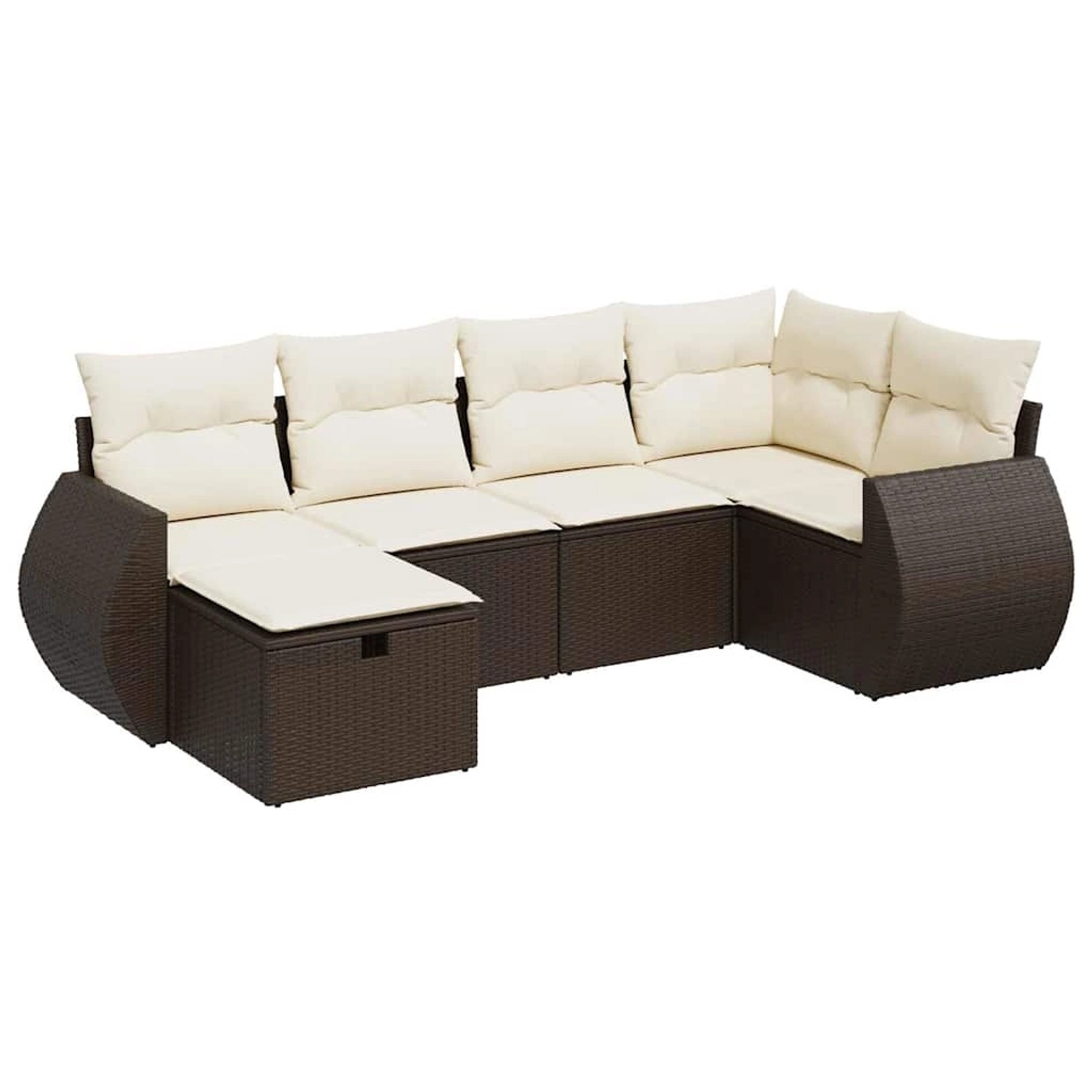 vidaXL 6-Tlg Garten-Sofagarnitur mit Kissen Braun Poly Rattan 3325589 günstig online kaufen