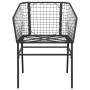 Schwarzer vidaXL Gartenstuhl aus Rattan und Stahl, Teil eines 3-teiligen Garten-Esszimmersets.