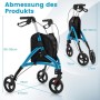 Costway Rollator Schmal Faltbar Gehhilfe 6-Fach Höhenverstellbar Blau_3