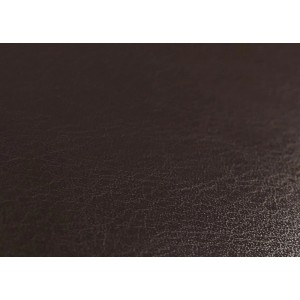 Detailaufnahme: Dunkelbraunes Leder des CHEFGASTRO Esszimmerstuhls im 4er-Set.