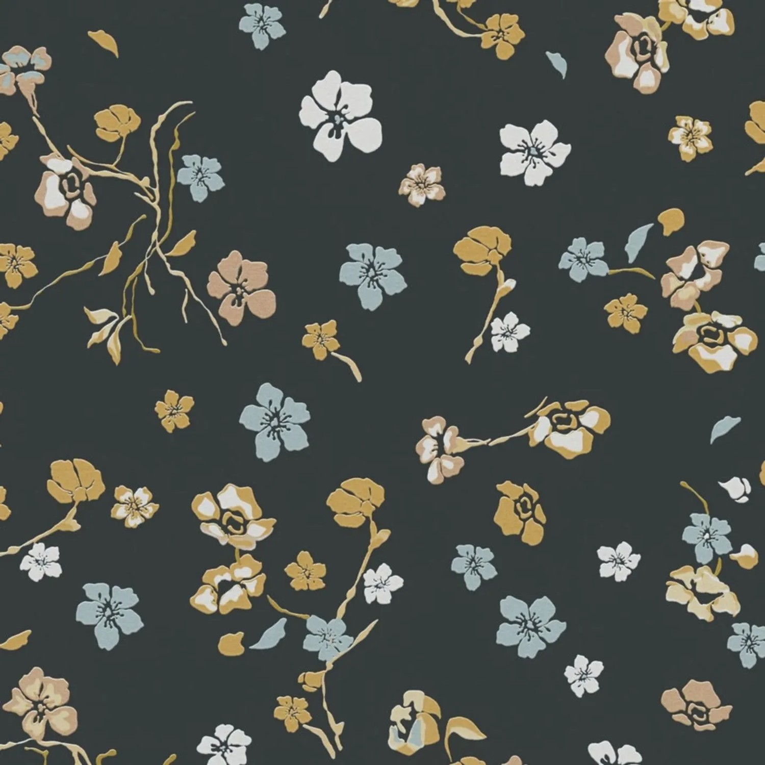 Tadessi Tapete Floral M1-No.4120 Vliestapete in Schwarz
