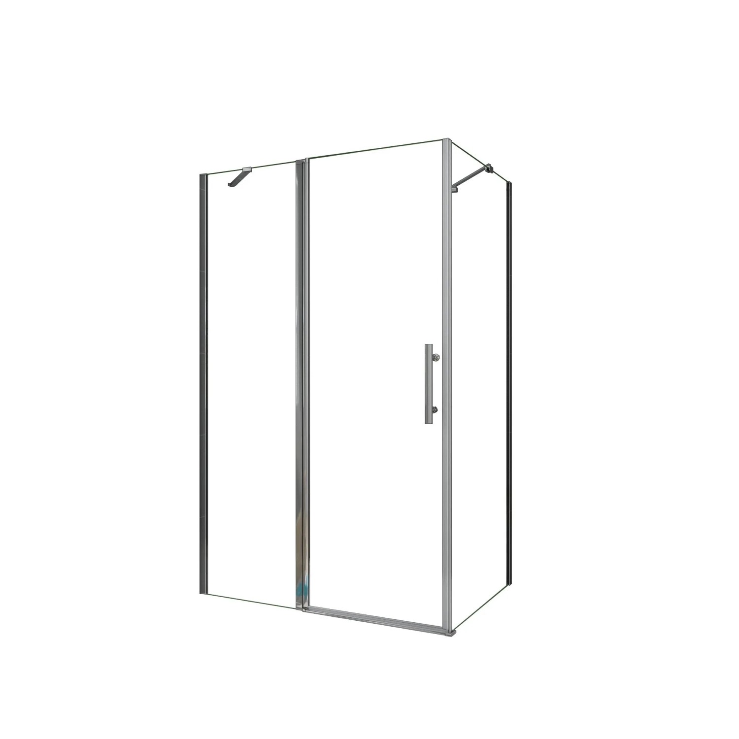 AICA Eckeinstieg Schwingtür B.90xH.195cm Duschkabine Duschtür mit Seitwand B.80xH.195cm 6mm Klares ESG mit Nano Beschichtung