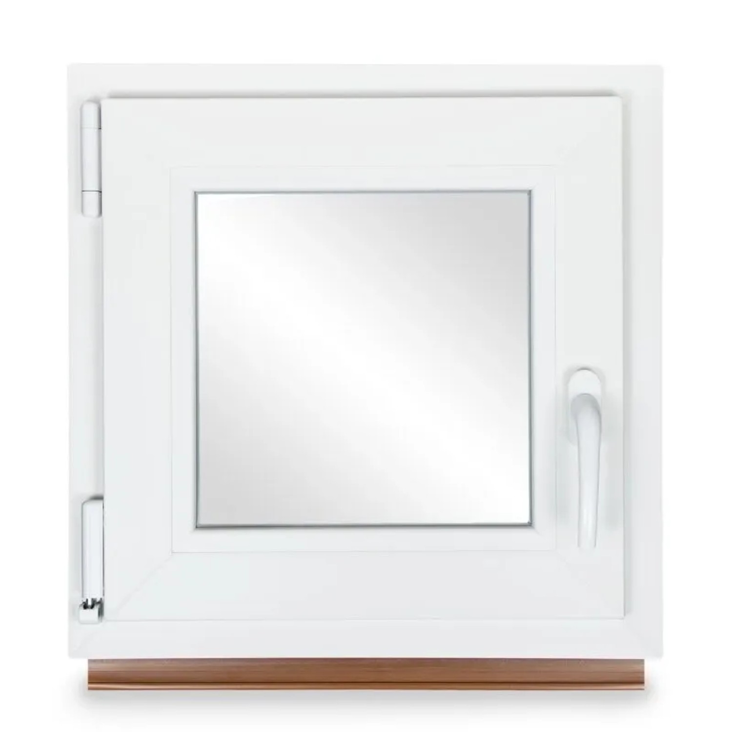 Neruli Kellerfenster Kunststoff Weiß Dreh-Kipp 60x60 cm BxH DIN Links 3 -Fach Glas Dichtung Grau