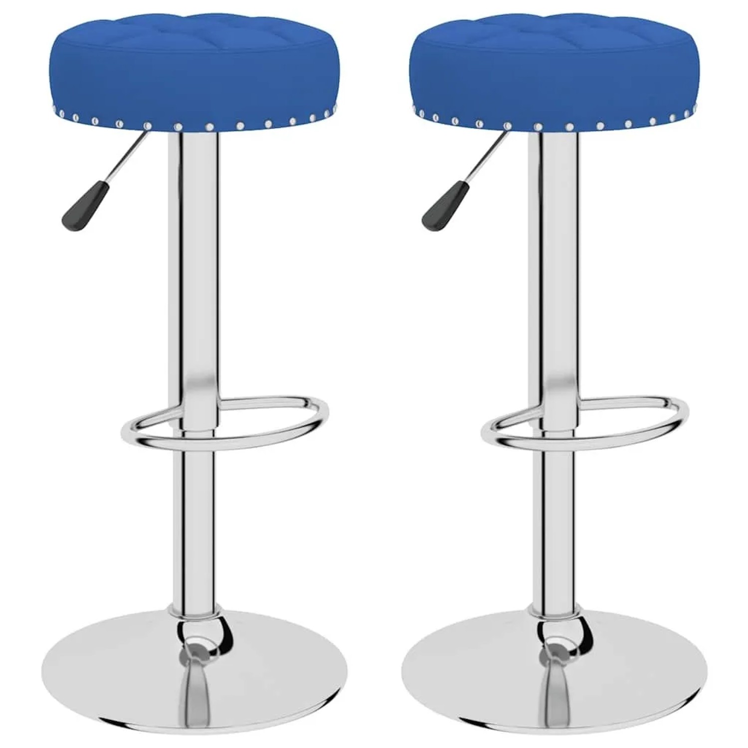 DELUKE Barhocker KENTR Höhenverstellbar 2er Set Blau Stoff Barstühle Drehbar Küchenhocker Thekenhocker Für Küche Hausbar