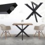 Schwarzes ML-Design Tischgestell Spider, 85x71x85 cm, Kreuzgestell im X-Design für Esstische.