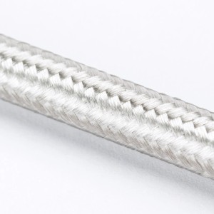 Silbernes 3-adriges Textilkabel (Meterware) für Lampen und Leuchten.