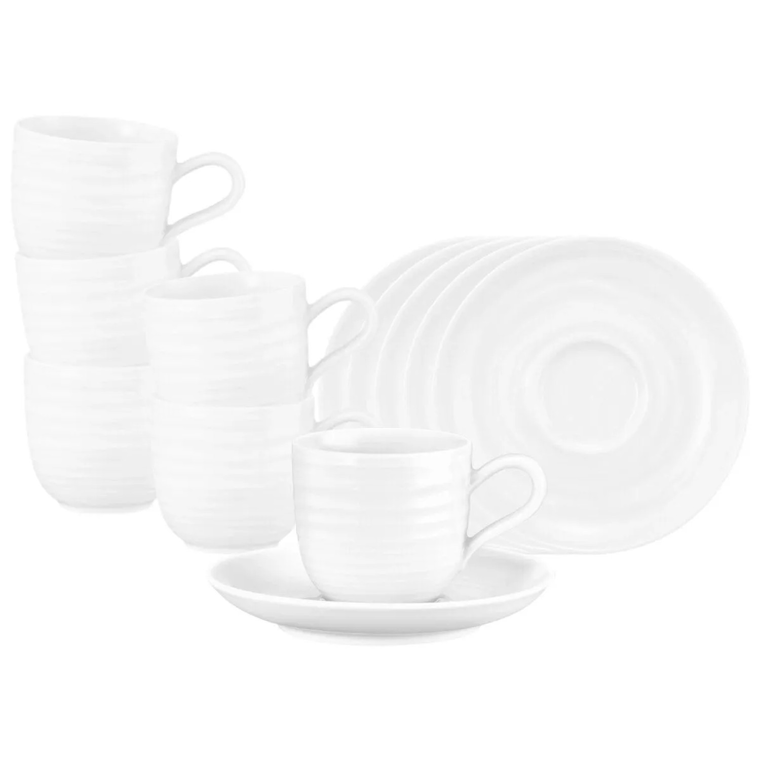Seltmann Weiden Terra Espressotassen mit Untertassen 6er Set Weiß