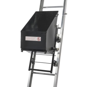 Haemmerlin Kippkübel, halbautomatisch, 56 l, silber-schwarz, für Bauaufzüge. Zum Transport von Bauschutt.
