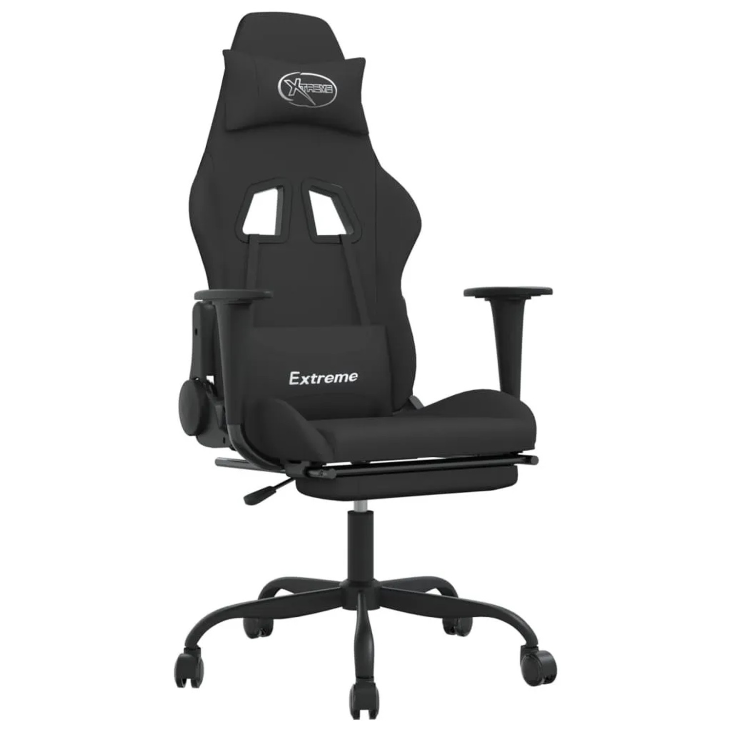 vidaXL Gaming-Stuhl mit Fußstütze Schwarz Stoff 3143725 günstig online kaufen
