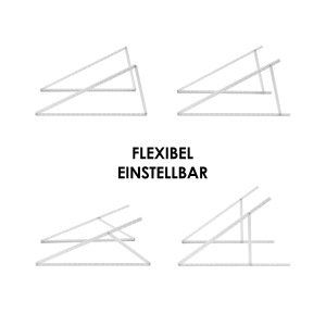 Vale Balkonkraftwerk Aufständerungs-Set für ebene Flächen, Alugrau, flexible Montage.