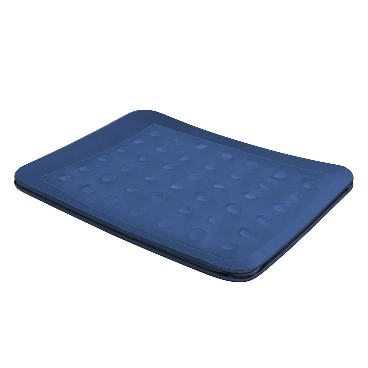 Blaues Juskys Luftbett Sapri L, eine aufblasbare Gästematratze für 2 Personen.