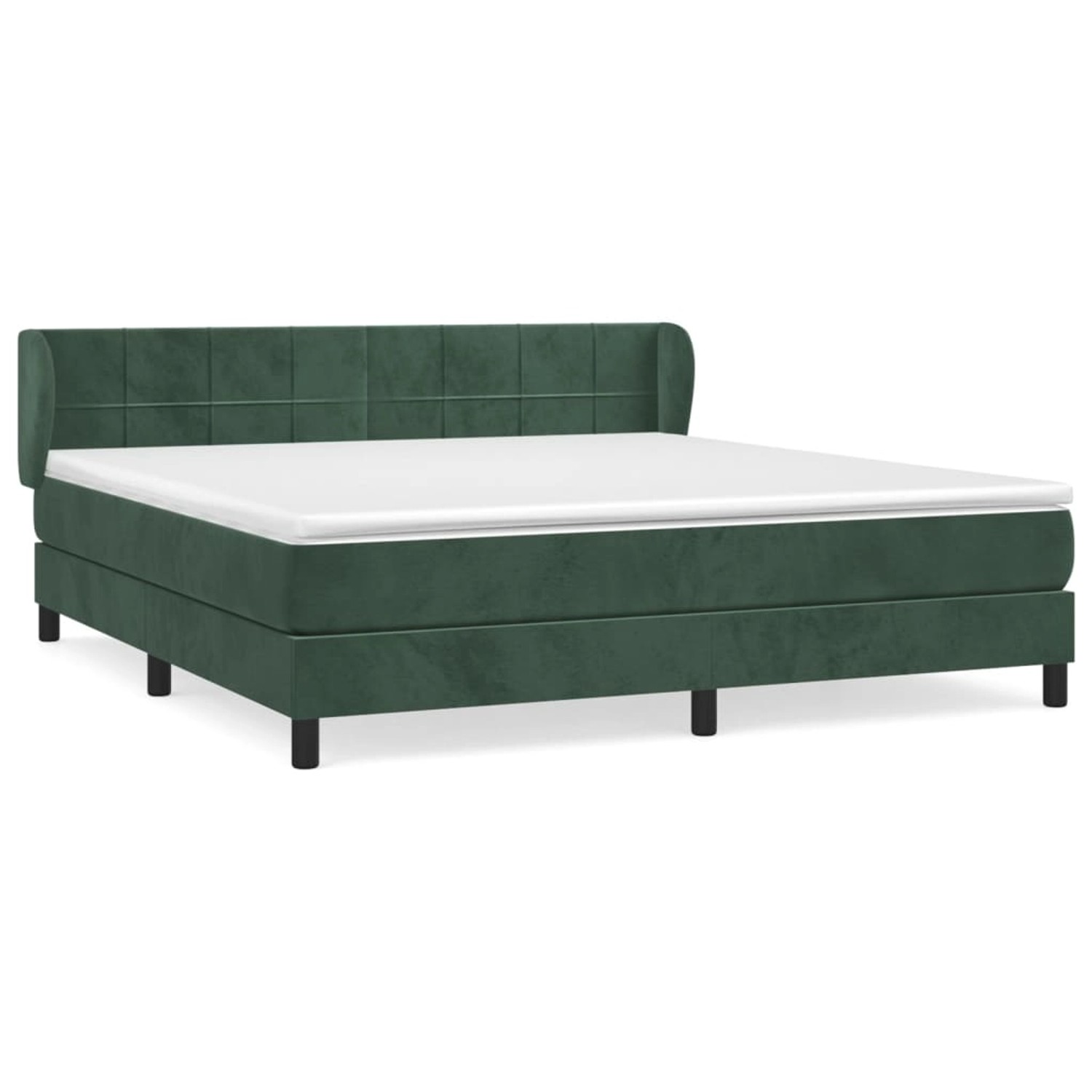 vidaXL Boxspringbett mit Matratze Dunkelgrün 180x200 cm Samt 3127508 günstig online kaufen