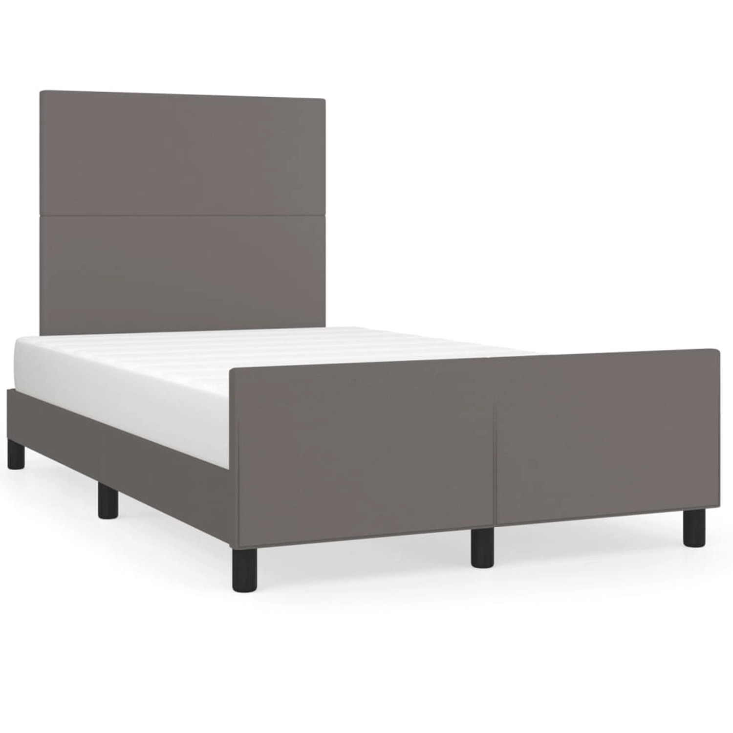 vidaXL Bettgestell ohne Matratze Grau 120x190 cm Kunstleder 3270552 günstig online kaufen