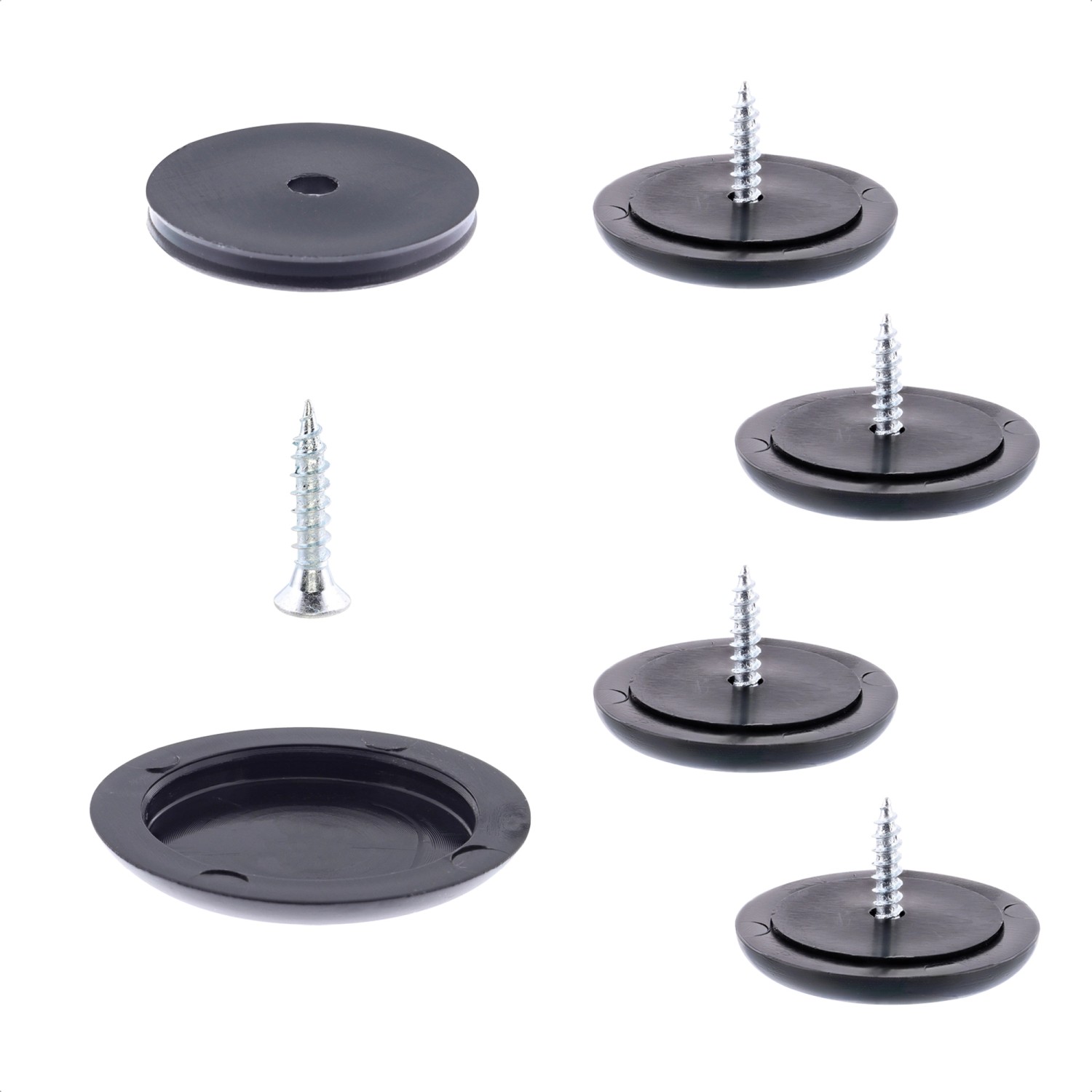 Wagner Gleiter-Set QuickClick Slim Black EH7856 Ø 30 mm Schwarz 4-tlg.