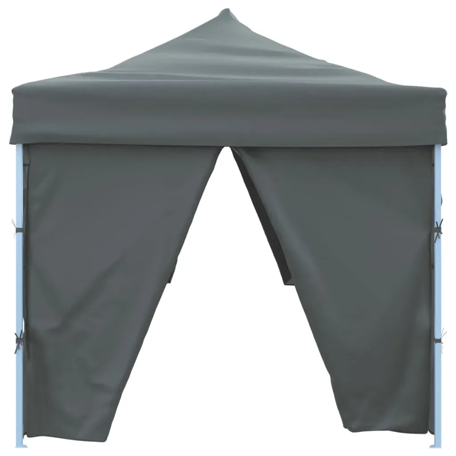 Anthrazitfarbenes vidaXL Faltzelt/Partyzelt (3x9 m) mit 8 Seitenwänden.