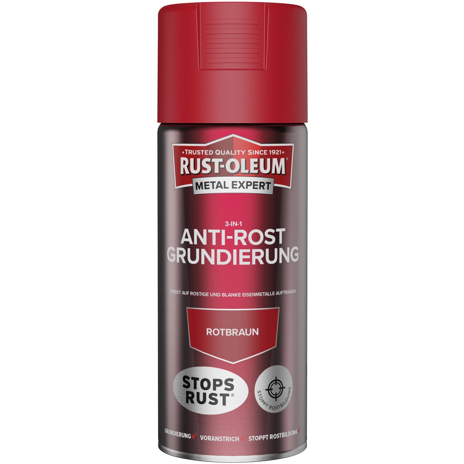 Rust-Oleum Metal Expert 3-in1 Anti-Rost Grundierung Sprühfarbe Rotbraun 400 ml