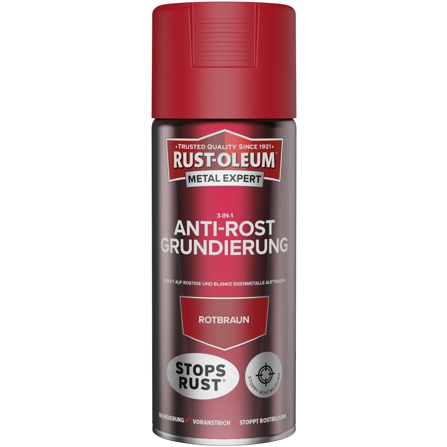 Rust-Oleum Metal Expert 3-in1 Anti-Rost Grundierung Sprühfarbe Rotbraun 400 ml