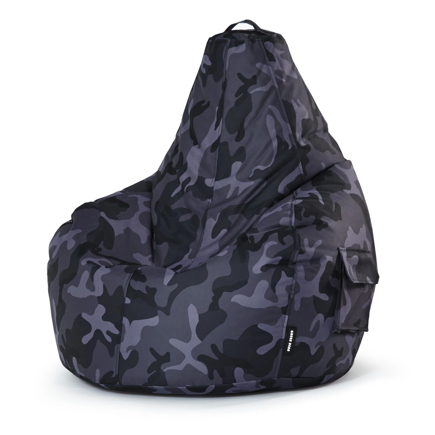 Green Bean Sitzsack Cozy 80 x 70 x 90 cm Wetterfest Waschbarer Bezug Camouflage Schwarz