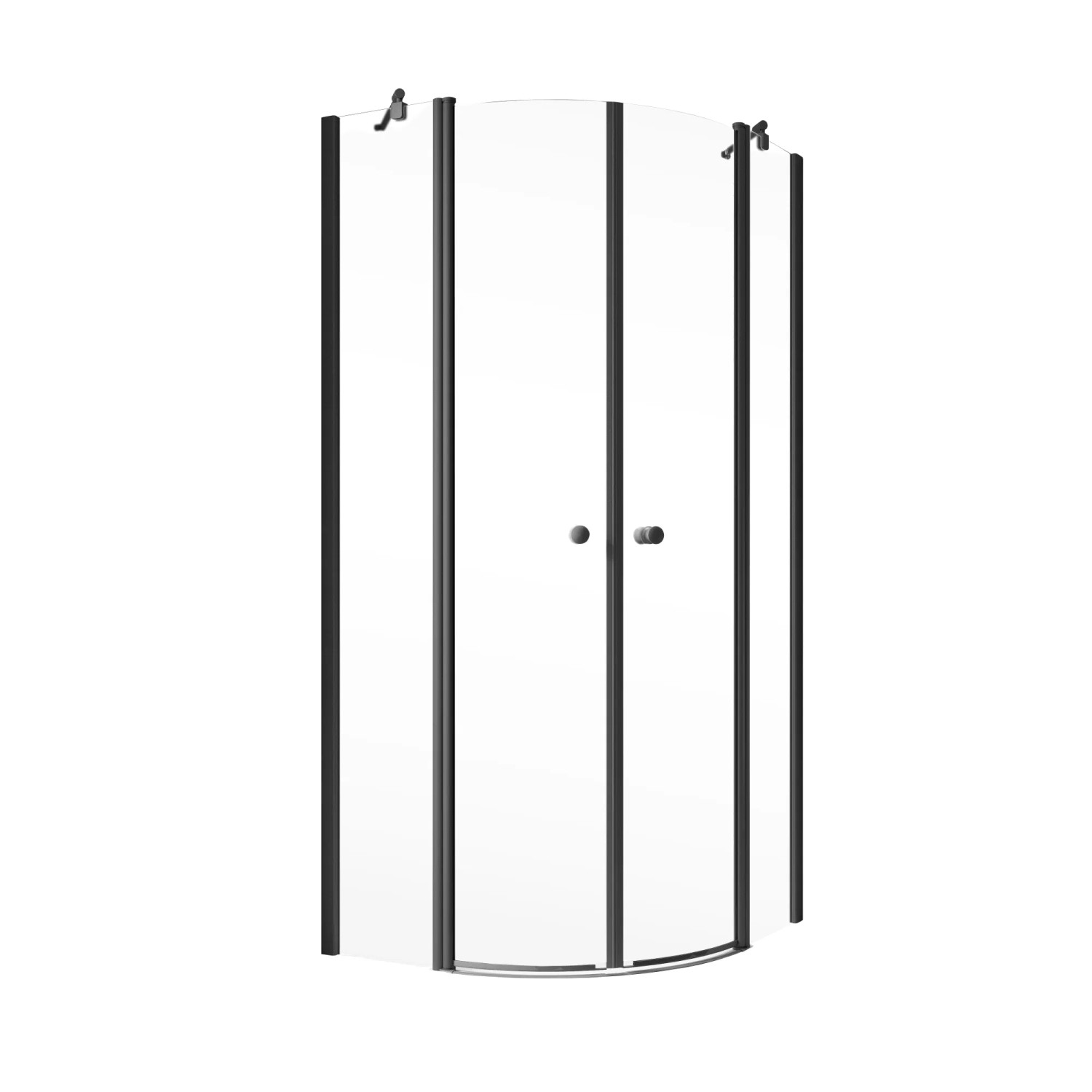 Schulte Duschkabine Pendeltür Garant 2.0 Rund Mattschwarz 200 x 90 cm ...