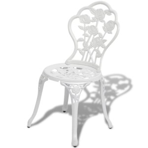 vidaXL Bistro-Stühle 2 Stk Aluminiumguss Weiß 43176
