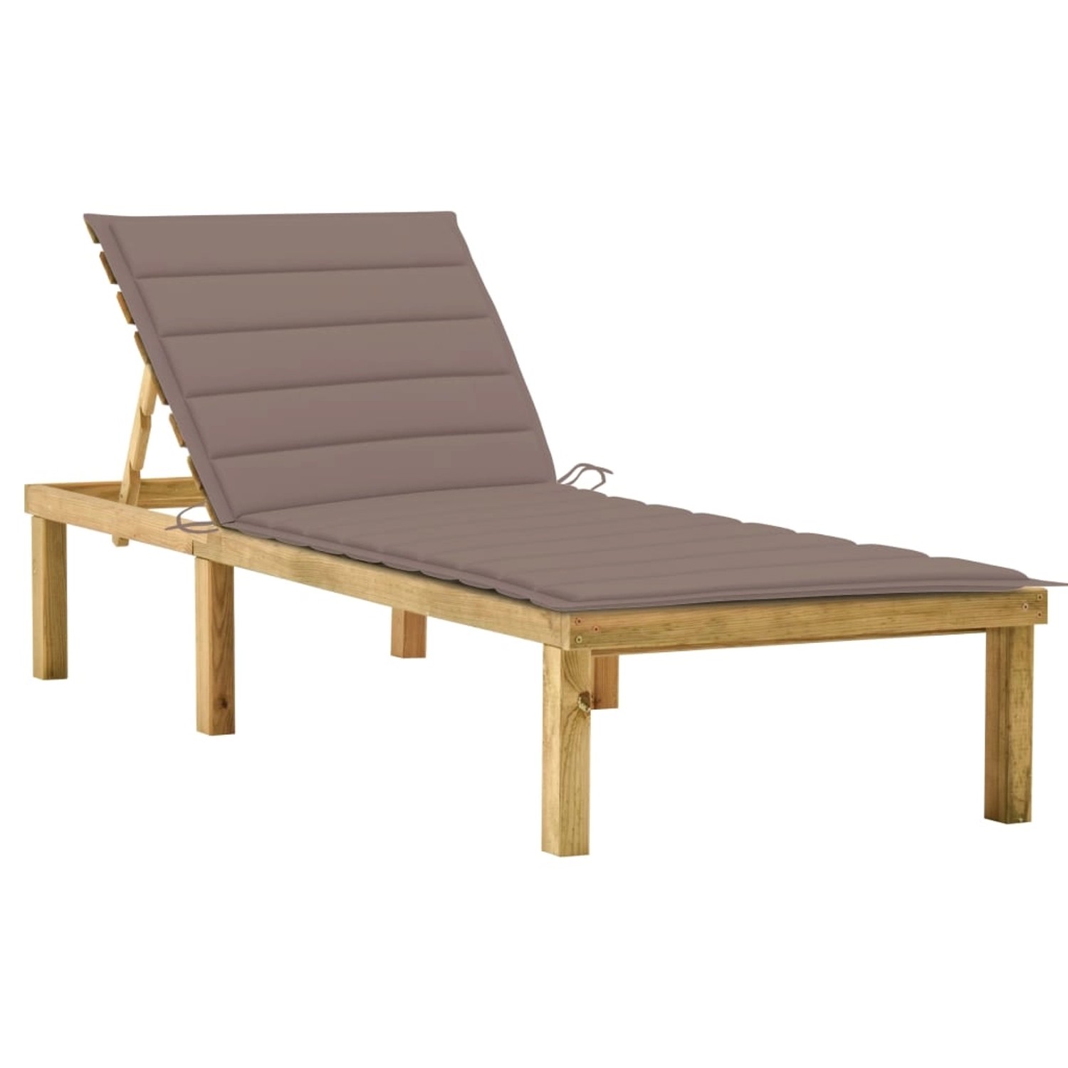 vidaXL Sonnenliege mit Taupe Auflage 200 x 70 x  31,5-77  cm Imprägniertes Kiefernholz