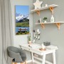 Magnettafel Alpenmotiv, 37x78cm, silberne Magnetwand für Notizen und Fotos.